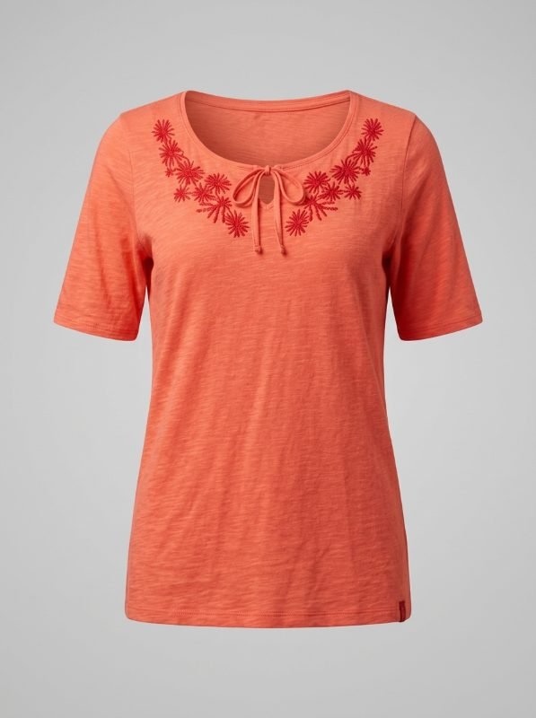 Women's Embroidered Slub T-Shirt