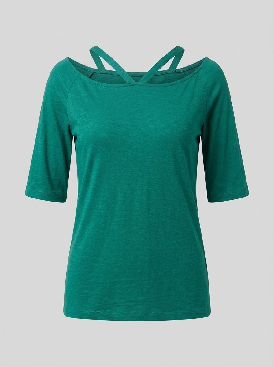 Women's Strappy Neck Slub Top